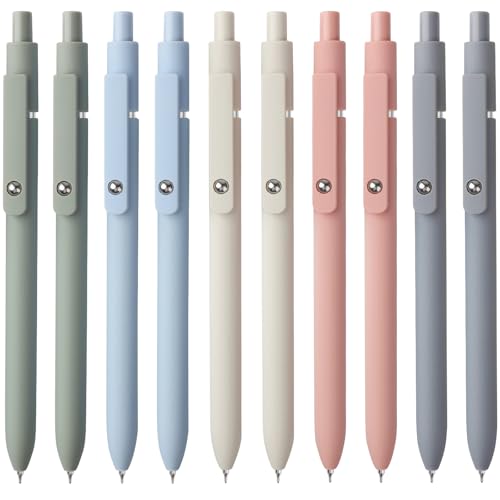 FIOVER Gel Pens, 10pcs 0.5mm Quick Dry Black Ink Fine Point Smooth Writing Pens for Journaling Note Taking High-End Series Ballpoint for Office School Supplies(10pcs Morandi) - Image 1