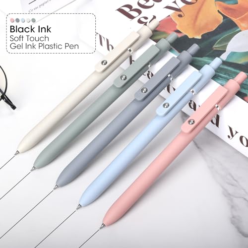 FIOVER Gel Pens, 10pcs 0.5mm Quick Dry Black Ink Fine Point Smooth Writing Pens for Journaling Note Taking High-End Series Ballpoint for Office School Supplies(10pcs Morandi) - Image 2