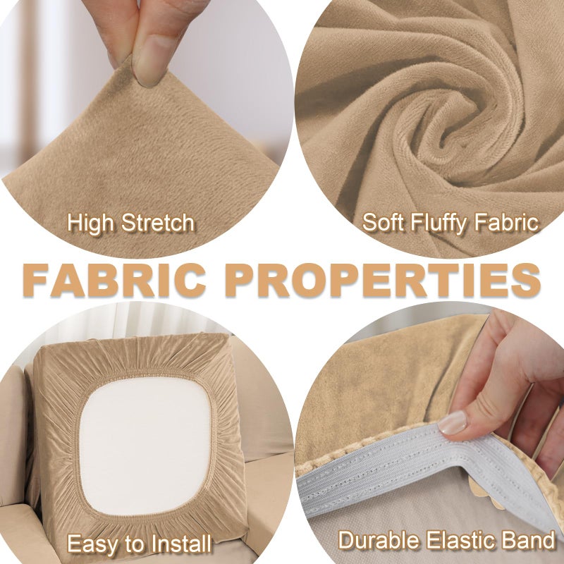 Bt.WA Cover Cover 1 قطعة صالة صالة تغطية مخملية الأريكة الأريكة الأريكة تغطي حامي الأثاث Slipcovers Sofa منفصل لحيوانات الحيوانات الأليفة (Chaise أو Sofa 3 مقاعد) - Image 3