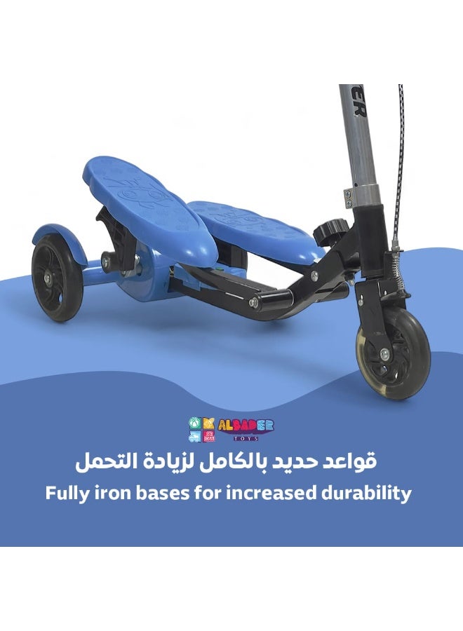 ALBADER Kids Scooter Pedal Scooter 3 Wheel Scooter with Front Brake LED Wheels Kids Scooter Large Size Kick Scooter for Kids Heavy Duty Scooter Supports 80KG Children Scooter with Lights Sounds Multi Color Scooter - Image 2