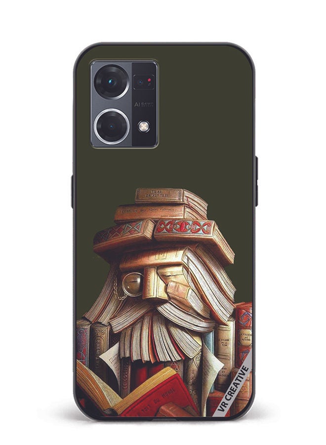 VR CREATIVE Protective Case Cover For Oppo Reno8 4G Books Design Multicolour - Image 1