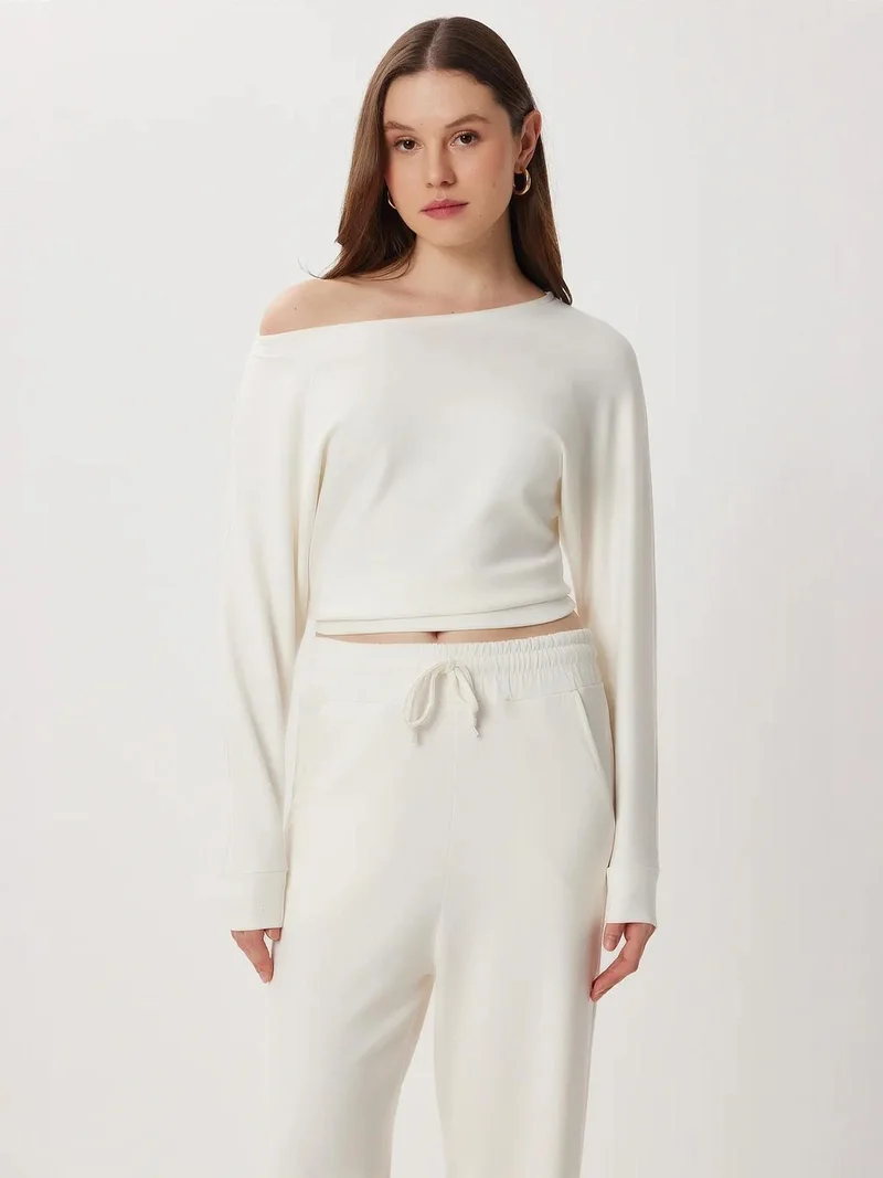 Lovely Istanbul ISTANBUL Asymmetrical Collar Long Sleeve Two-Piece Set with Wide Leg Pants