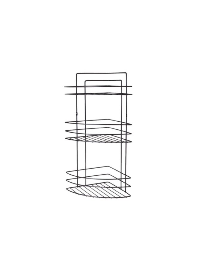 3-Tier Stainless Steel Open Bathroom Corner Caddy Black  52.2 x 21.8 x 22.8 cm D-05246-WS