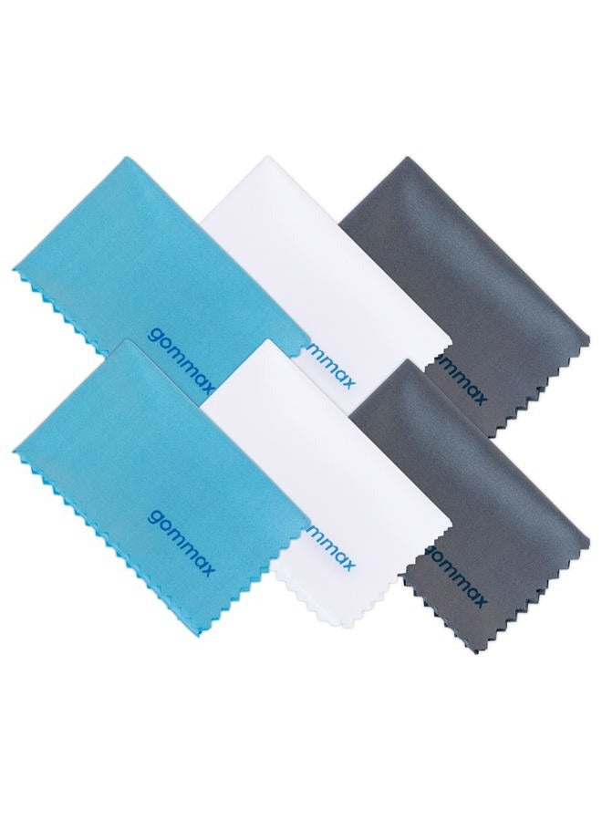 gommax 6 عبوة 6" × 7" قماش تنظيف ميكروفايبر للعدسات، النظارات، الهواتف الذكية، الكاميرات، الإلكترونيات، والأسطح الحساسة. قماش تنظيف ناعم وجاف خالي من الوبر. - Image 1
