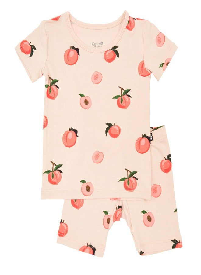 KYTE BABY Toddler Short Sleeve Pajama Set - Pjs for Toddlers Made of Soft Rayon Made From Bamboo Material, (18-24 Months, Peach) - Image 1