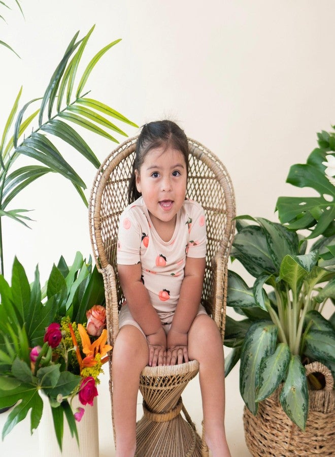 KYTE BABY Toddler Short Sleeve Pajama Set - Pjs for Toddlers Made of Soft Rayon Made From Bamboo Material, (18-24 Months, Peach) - Image 2