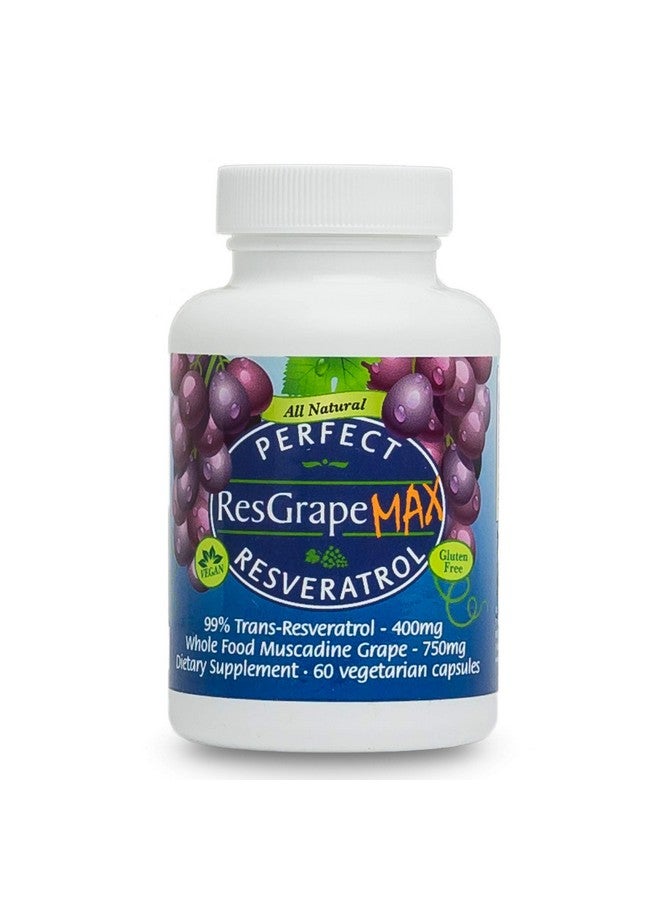 Perfect Supplements - Perfect ResGrape Resveratrol MAX - 60 Capsules - Trans-Resveratrol & Organic Muscadine Grapes - Promotes Anti-Aging