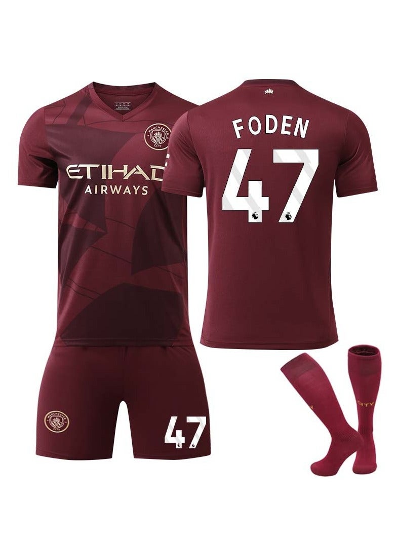 Manchester City 24-25 Third Football Kits FODEN #47 Fans Football Jersey/Shorts Socks Gift Set Youth Sizes and Adult  - Image 1