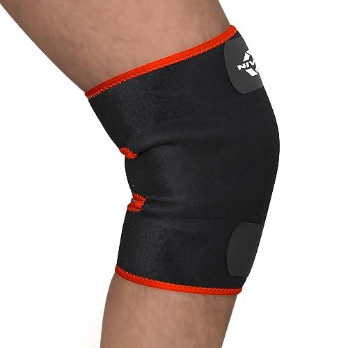 Nivia Adjustable Knee Support for Men & Women, Comfortable Compression Sleeve with Velcro Strap, Ideal for Sports, Gym, Running, Fitness & Joint Protection, Black/Red (Single Piece) - Image 5