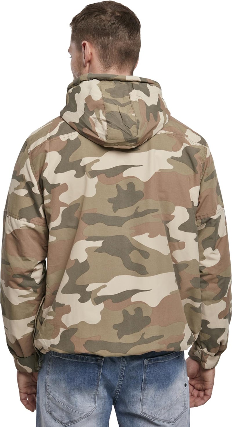 Brandit Individual Wear Men's Fleece-Lined Quarter Zip Windbreaker Pullover - Lightweight Weatherproof Casual Outdoor Jacket, Light Woodland, 3X-Large - Image 4