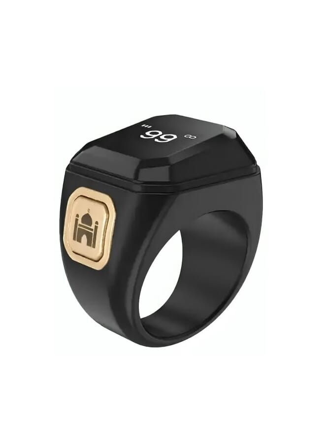 بستوش خاتم تسبيح ذكي نسخة معدنية مع تذكير بوقت الصلاة 20 ملم - Image 1