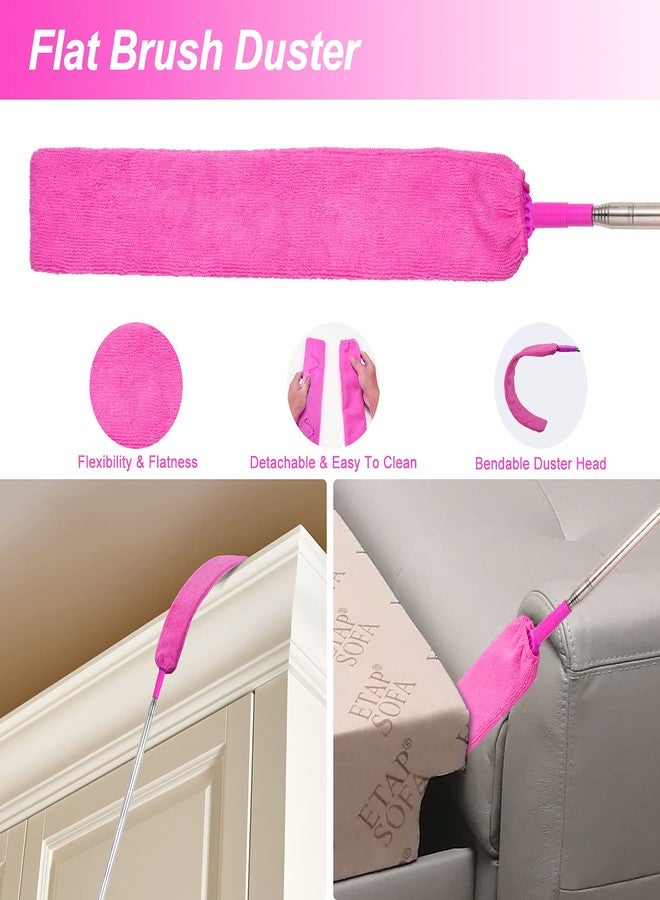 CALBEAU Microfiber Feather Duster Set Bendable & Washable with 100-inch Extension Pole Dusters for Cleaning High Ceiling Fan, Blinds, Cars, Furniture, Cleaning Tools Kit for Women (15 PCS) - Image 5