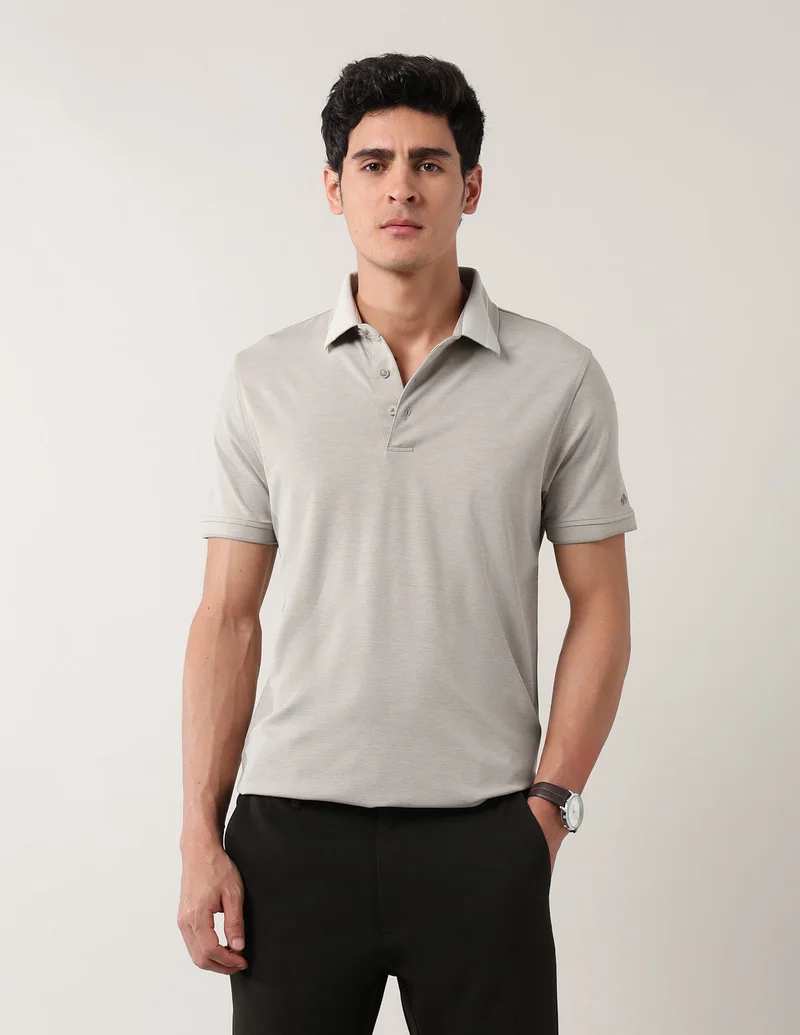 Solid Pure Cotton Polo Shirt
