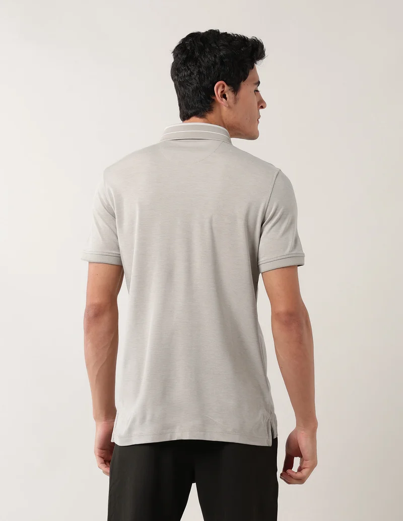 Arrow Beige Solid Pure Cotton Polo Shirt for Men | Best Price UAE