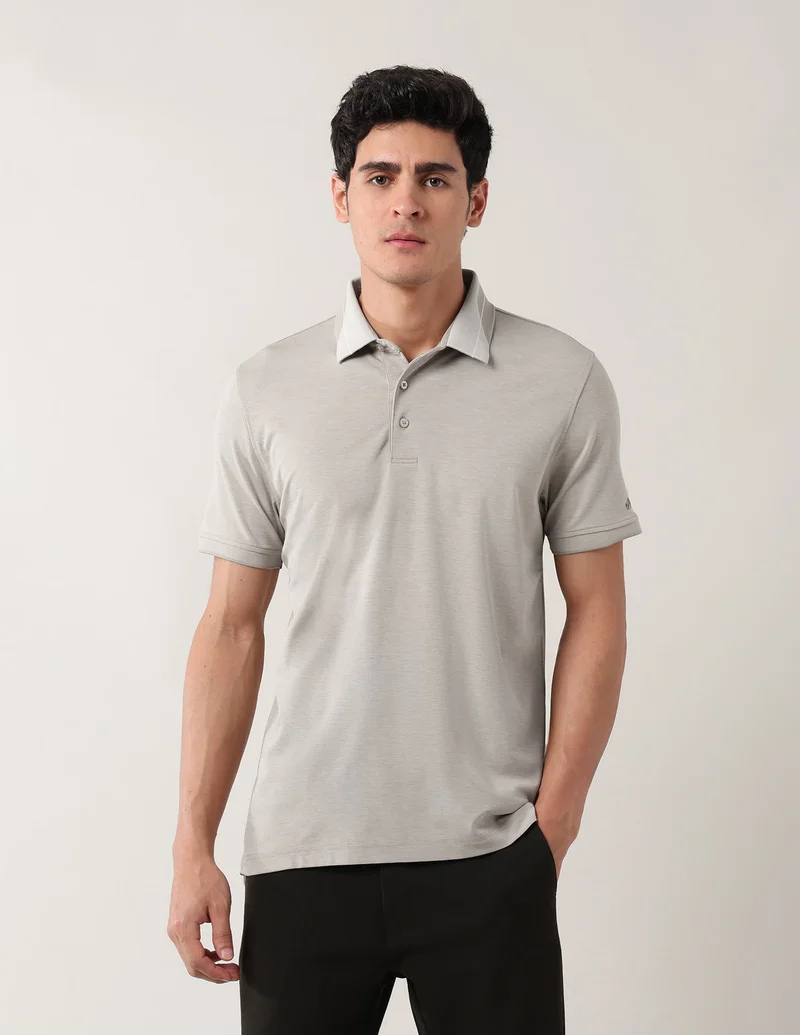 Arrow Beige Solid Pure Cotton Polo Shirt for Men | Best Price UAE
