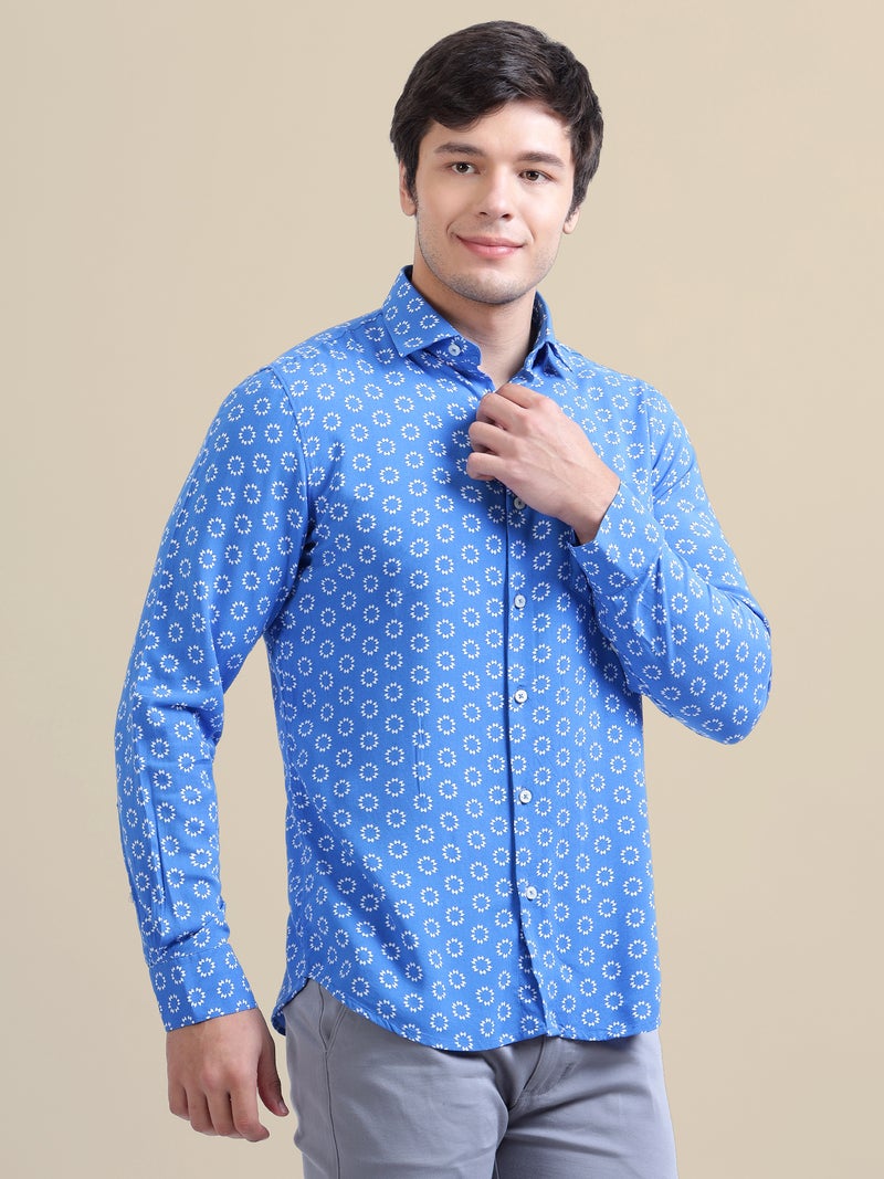AMSWAN-MENS-RAYON-SHIRT-WITH-BLUE-BLOCK-PRINT - Image 4