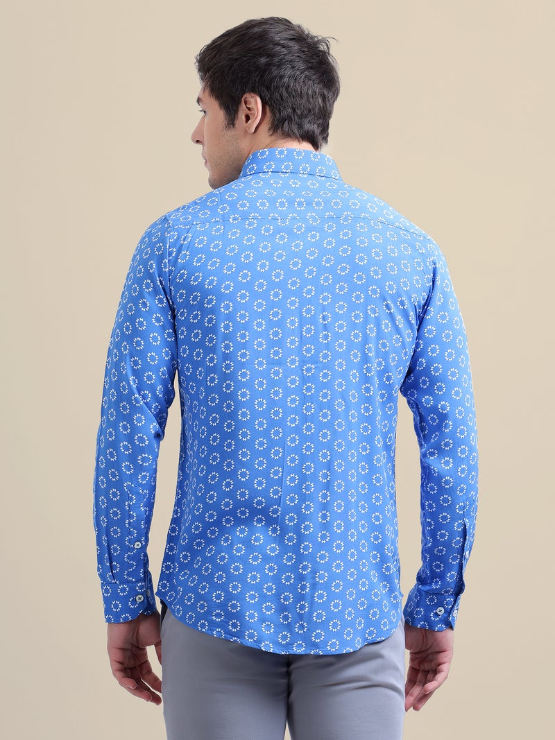 AMSWAN-MENS-RAYON-SHIRT-WITH-BLUE-BLOCK-PRINT - Image 2