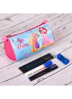 Kuber Industries Kuber Industries Pack of 3 Pencil Pouch | Multi-Purpose Travel Pouch | Kids Stationary Pencil Case | Pencil Utility School Pouches | Geometry Box | Disney Princess | Large | Pink & Blue  - Image 5