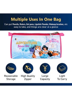 Kuber Industries Kuber Industries Pack of 3 Pencil Pouch | Multi-Purpose Travel Pouch | Kids Stationary Pencil Case | Pencil Utility School Pouches | Geometry Box | Disney Princess | Large | Pink & Blue  - Image 4