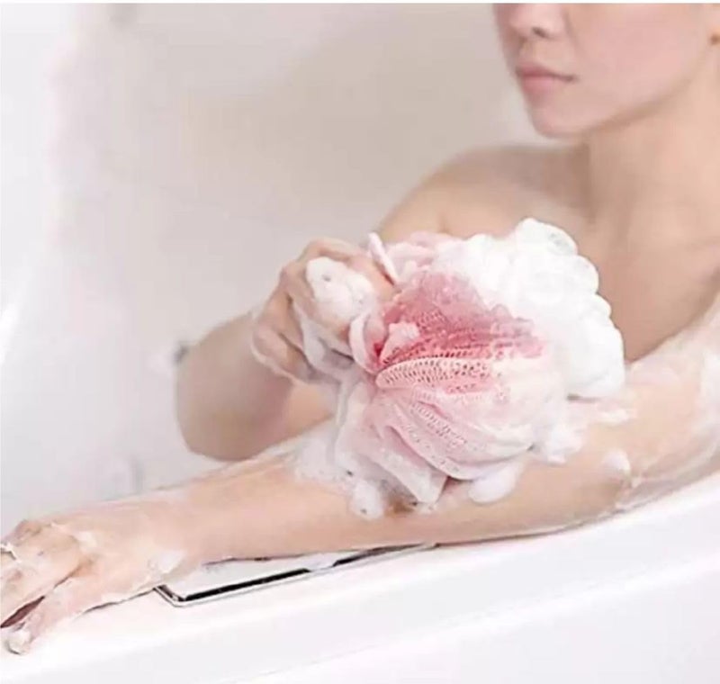 Bath Shower Loofah Sponge, Turquoise and Pink, Pack of 2 - Image 2