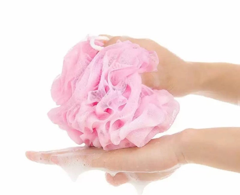 Bath Shower Loofah Sponge, Turquoise and Pink, Pack of 2 - Image 3