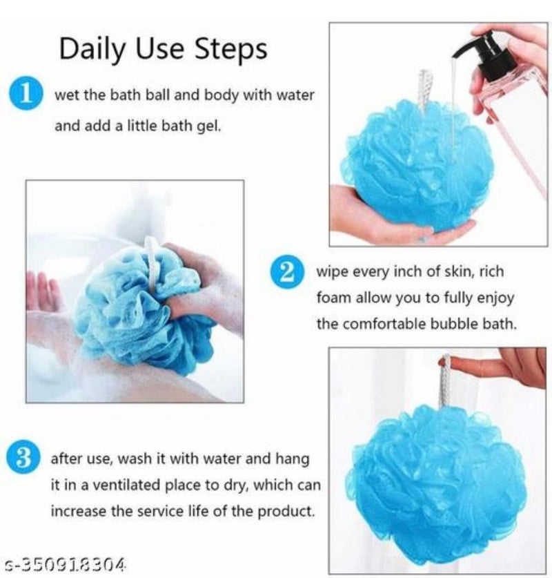 Bath Shower Loofah Sponge, Turquoise and Pink, Pack of 2 - Image 4