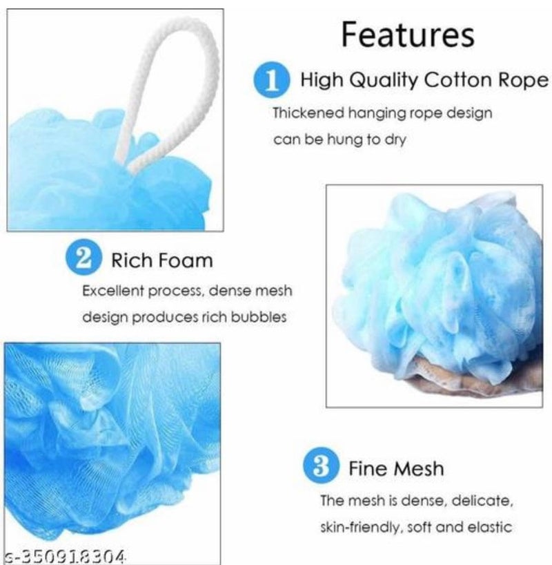Bath Shower Loofah Sponge, Turquoise and Pink, Pack of 2 - Image 5