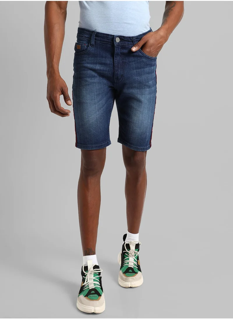 كامبوس سوترا Men's Side-Striped Medium-Wash Denim Shorts