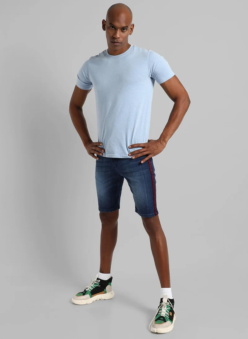 كامبوس سوترا Men's Side-Striped Medium-Wash Denim Shorts