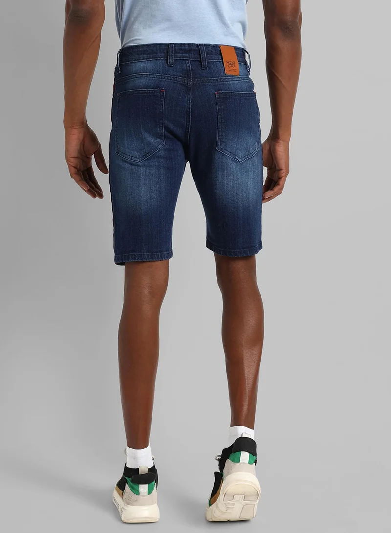 كامبوس سوترا Men's Side-Striped Medium-Wash Denim Shorts
