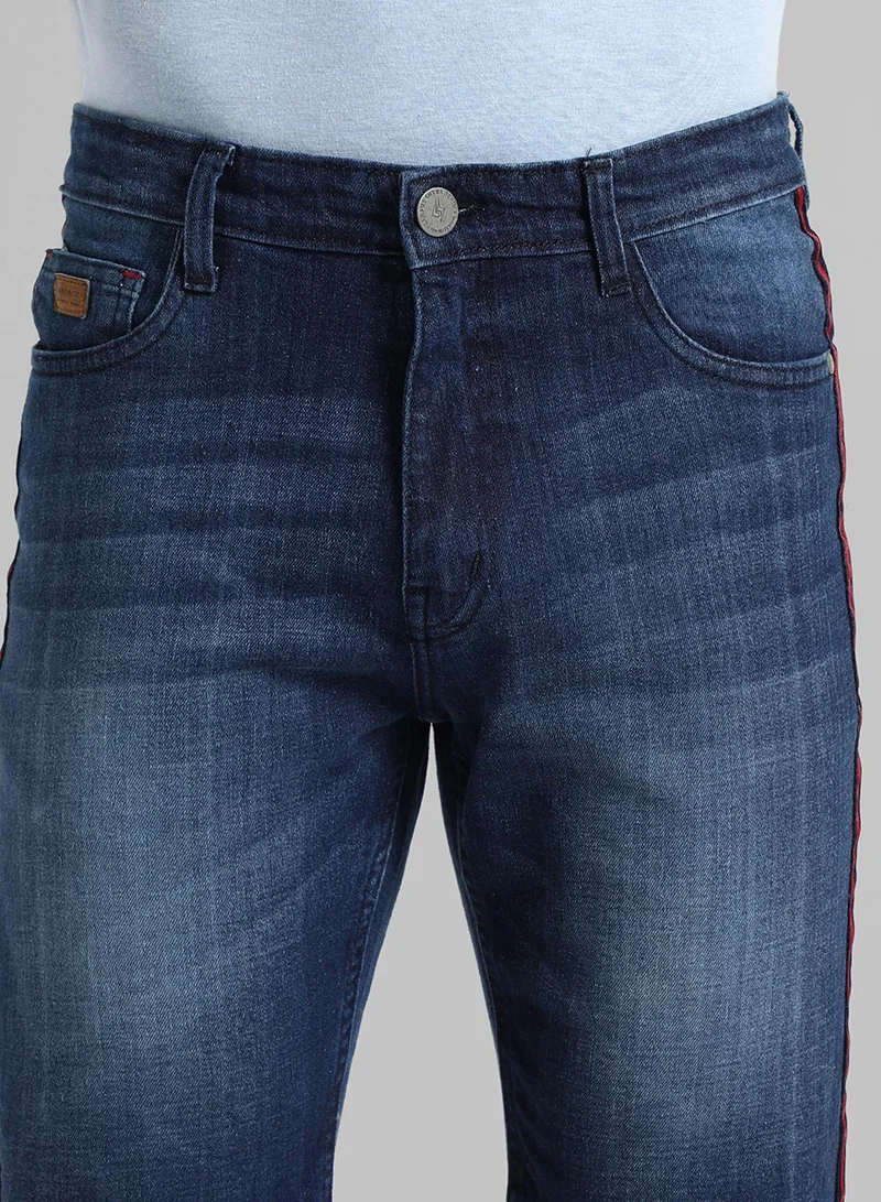 كامبوس سوترا Men's Side-Striped Medium-Wash Denim Shorts