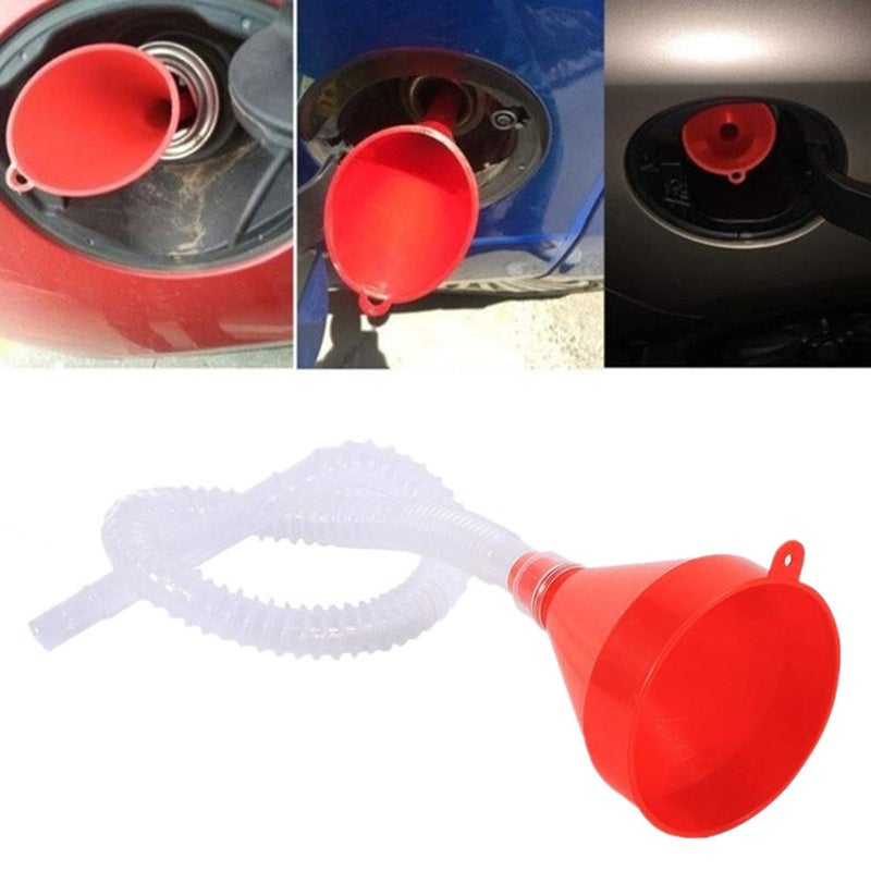 Funnel-Kink Free Long Tube for Gas Oil Liquid Coolant Transmission Engine Oil, Plastic Funnel Oil Funnel for Motorcycle, Cars, Car Engine Oil Funnel with Flexible Extension Hose - Image 3