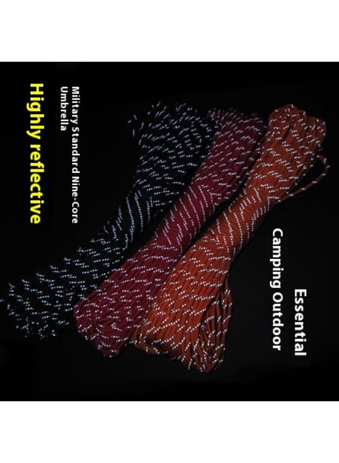 31 Meters Per Bundle Military Green Reflective 9 Core Military Specification Multi Functional Paracord High Brightness Survival Escape Tent Rope - Image 2