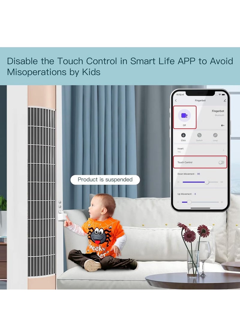 Fingerbot Smart Switch Button Pusher – No-Wiring Bluetooth App Control & Timer Function, Works with FingerBot Hub Mini for Expanded Smart Home Automation - Image 5