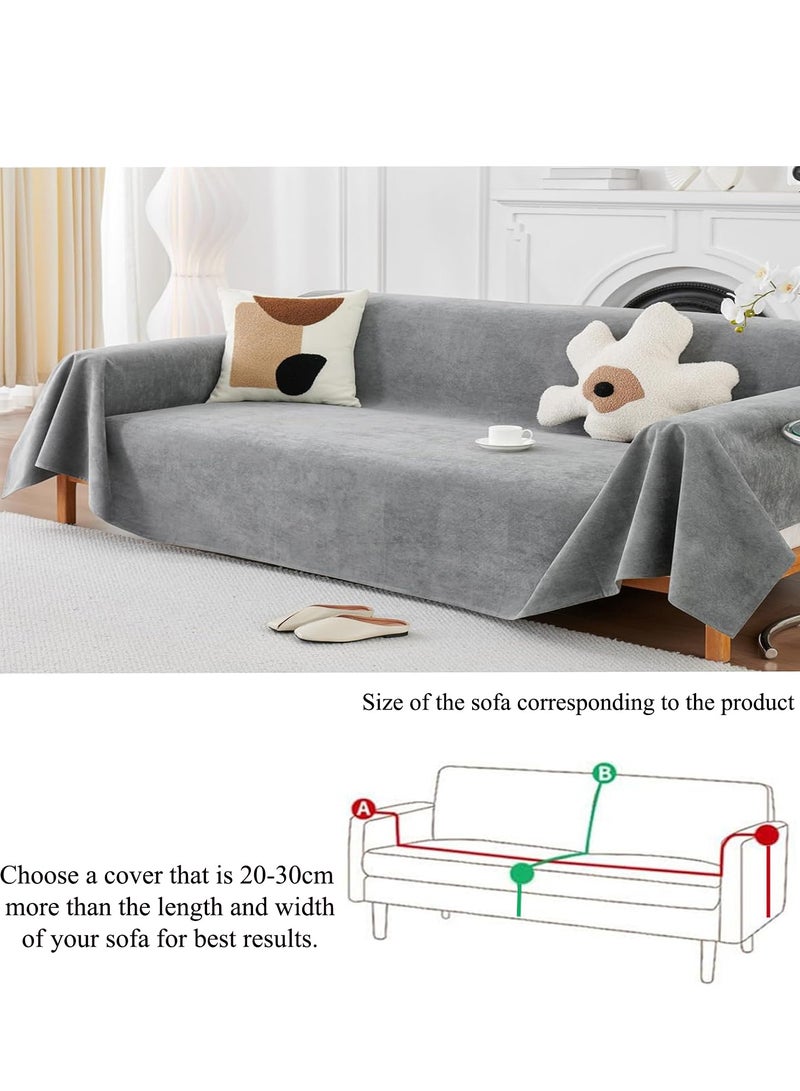 مارلا مول غطاء أريكة على الطراز البوهيمي، مناسب لغطاء الأريكة الزاوية (على شكل حرف L)، غطاء أريكة قابل للغسل، ناعم، مسامي، عالمي لجميع المواسم، مقاوم للماء، غطاء غبار مضاد للخدش. (رمادي، الطول: 300 × العرض: 180 سم) - Image 4