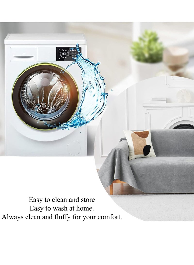 مارلا مول غطاء أريكة على الطراز البوهيمي، مناسب لغطاء الأريكة الزاوية (على شكل حرف L)، غطاء أريكة قابل للغسل، ناعم، مسامي، عالمي لجميع المواسم، مقاوم للماء، غطاء غبار مضاد للخدش. (رمادي، الطول: 300 × العرض: 180 سم) - Image 5