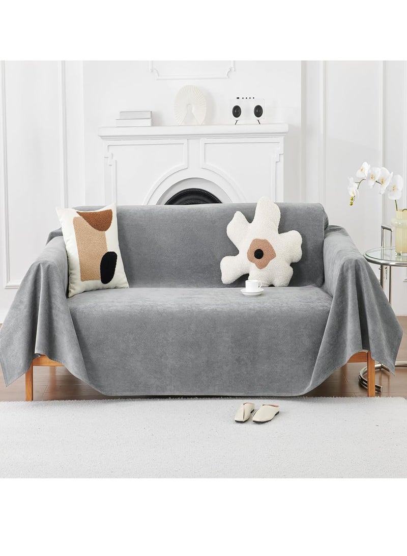 مارلا مول غطاء أريكة على الطراز البوهيمي، مناسب لغطاء الأريكة الزاوية (على شكل حرف L)، غطاء أريكة قابل للغسل، ناعم، مسامي، عالمي لجميع المواسم، مقاوم للماء، غطاء غبار مضاد للخدش. (رمادي، الطول: 300 × العرض: 180 سم) - Image 3