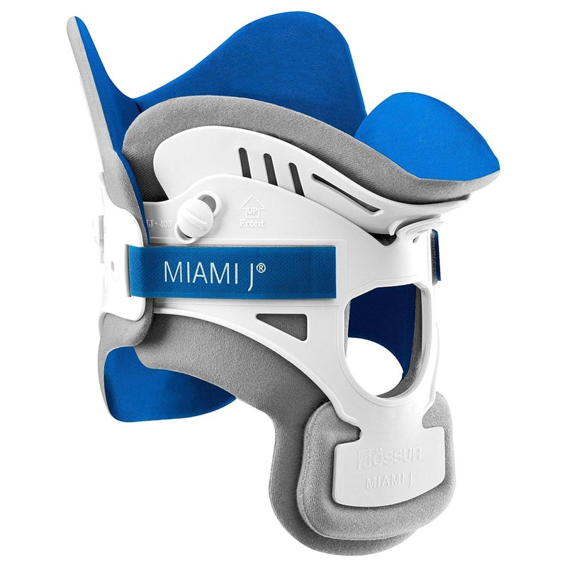 Ossur Miami J Cervical Neck Collar Relieves Pain Pressure on Spine CSpine Vertebrae Immobilizer SemiRigid Pads for Patient Comfort MJ300 Short