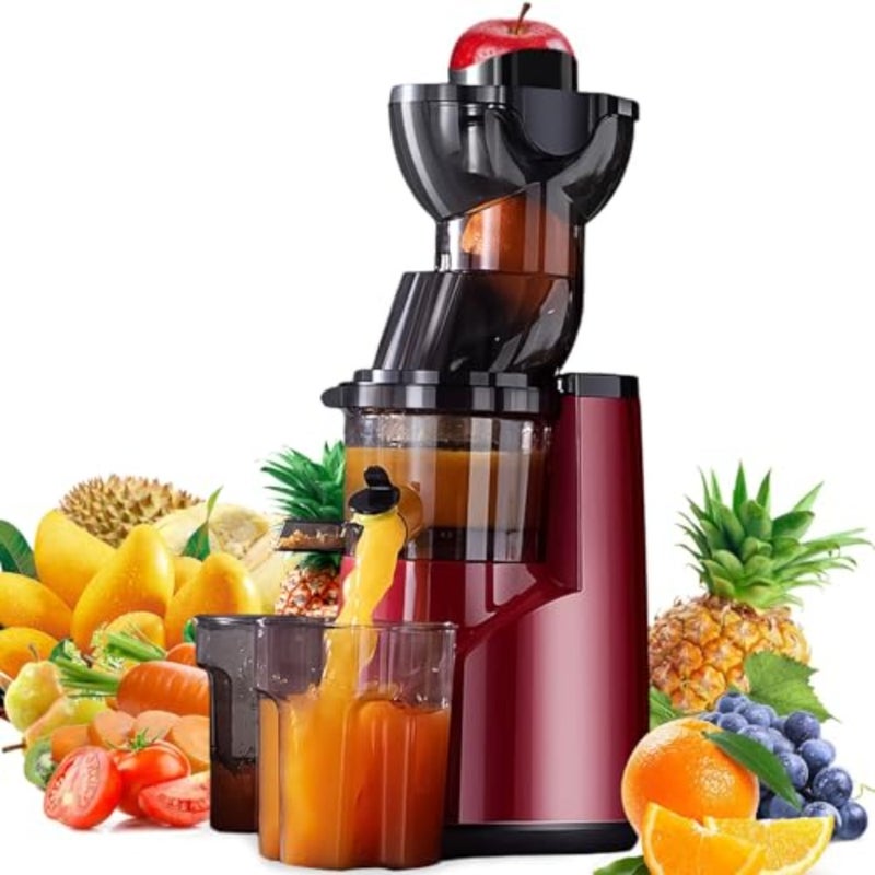 Cold Press Juicer, 1000W, 600ML Capacity Slow Masticating Juicer Machines with 80mm Feeding Chute Fit Whole FruitsandVegetables, Stainless Steel Slow Masticating Easy to Clean, High Juice Purity. - Image 1