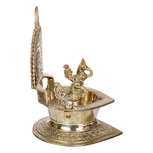ARTVARKO™ Big Brass Gajlakshmi Gaj Lakshmi Oil Diya Laxmi Deepam for Home Decor Pooja Decorative Deepak Diwali Puja Wedding Gift Mandir Temple 7 Inch - Image 5