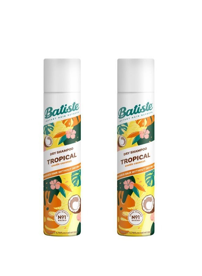 Batiste Dry Shampoo Tropical 200ml Twin Pack 