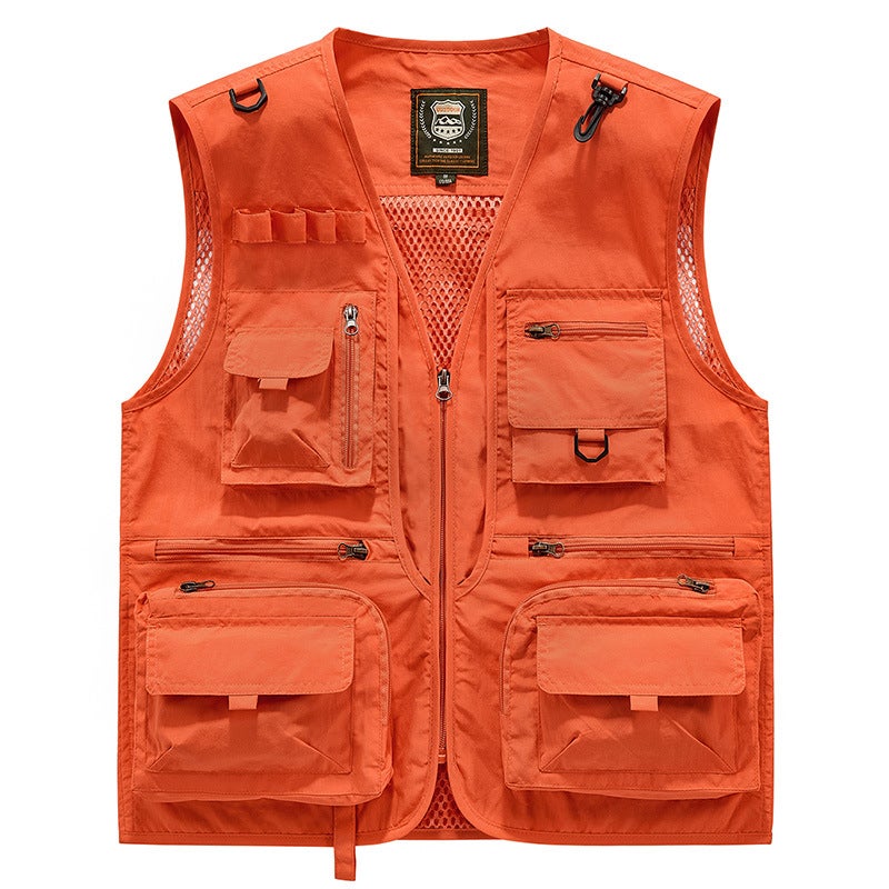 Mens Vest Spring and Autumn Outer Wear Vest Outdoor Sports Fishing Vest Waistcoat Multi-color Multi-pocket Multi-function Horse navy blue - Image 4