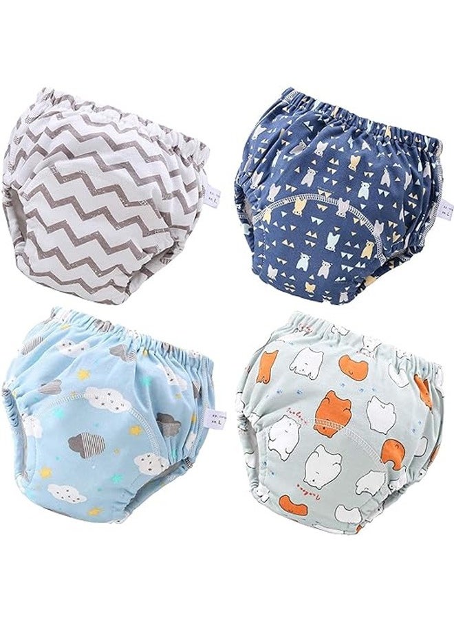 Beauenty 4 Pieces Training Pants Strong Absorbent Toddler Potty Training Underwear for Baby and Toddlers Unisex  - Image 1