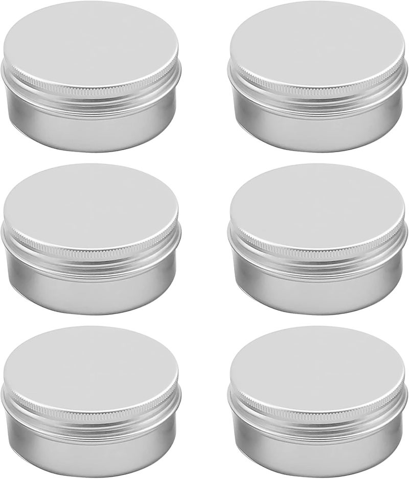 1st Choice Aluminum Tin Jar Refillable Containers 15 ml Aluminum Screw Lid Round Tin Container Bottle for Cosmetic,Lip Balm, Cream, 6 Pack