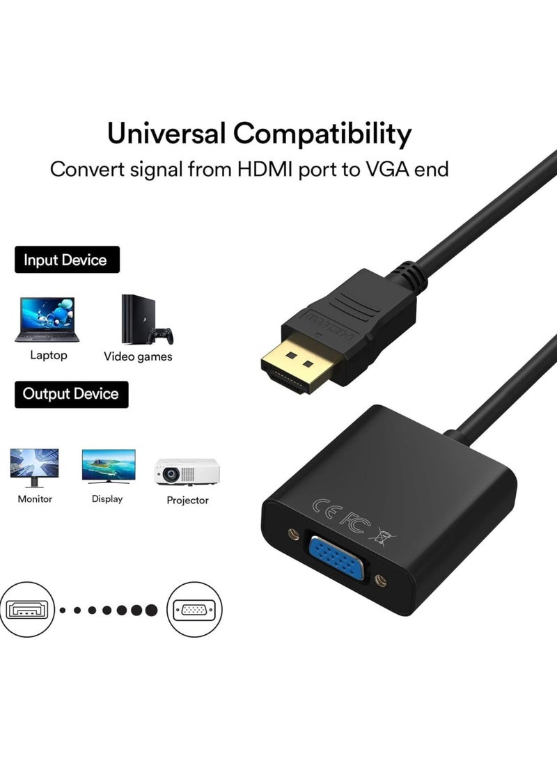 TIGER HDMI to VGA Adapter Cable – HDMI Male to VGA Female Converter with Gold-Plated Connectors – High-Quality Extension for PC, Laptop, Monitor, Projector & HDTV Compatibility - Image 4