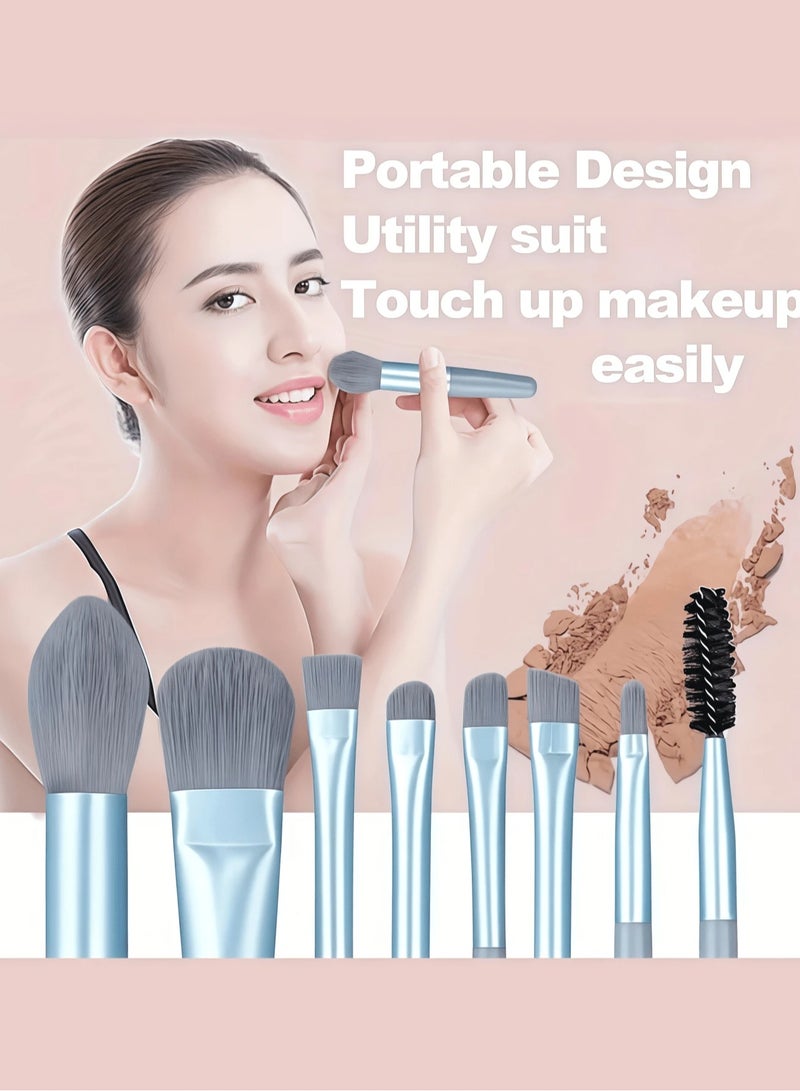 Might Cinema Cream & Powder Blush Palette 12 Colors + Makeup Brush Set 8 Pieces (Multi-Color) - Image 3