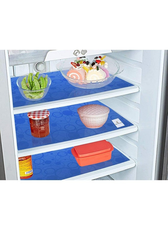 Kuber Industries Fridge Mats | PVC Circle Print | Mat for Refrigerator | Refrigerator Mat | Placemats for Kitchen | Shelf Liner Mat | Set of 12 | Blue - Image 4