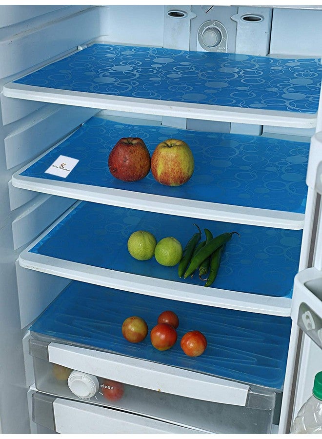 Kuber Industries Fridge Mats | PVC Circle Print | Mat for Refrigerator | Refrigerator Mat | Placemats for Kitchen | Shelf Liner Mat | Set of 12 | Blue - Image 3