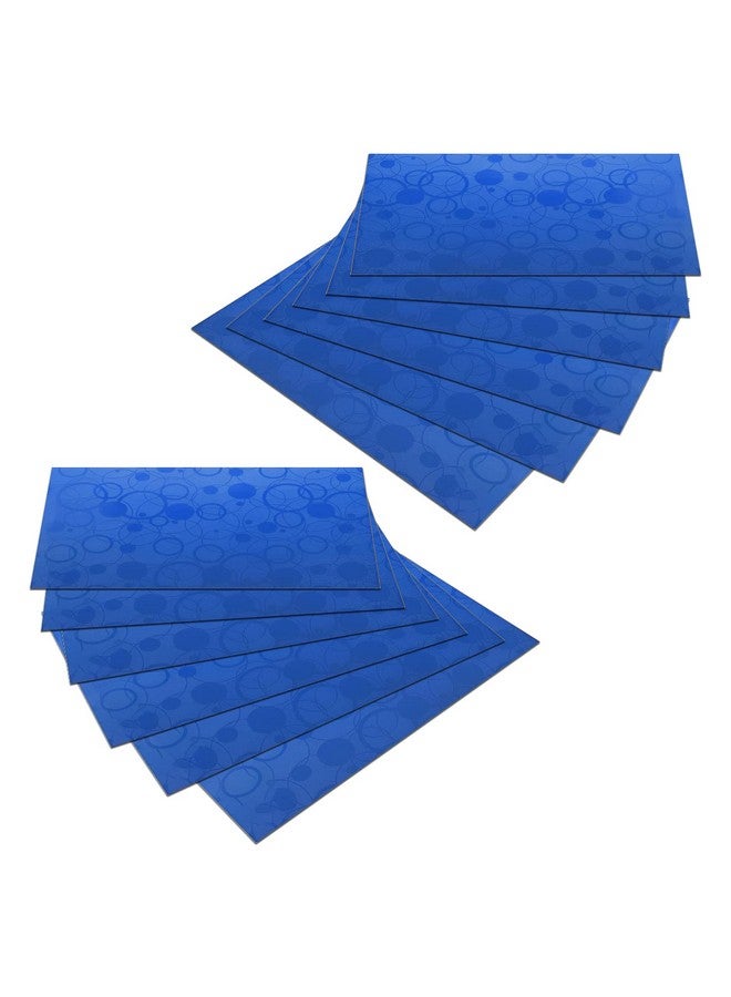 Kuber Industries Fridge Mats | PVC Circle Print | Mat for Refrigerator | Refrigerator Mat | Placemats for Kitchen | Shelf Liner Mat | Set of 12 | Blue - Image 1
