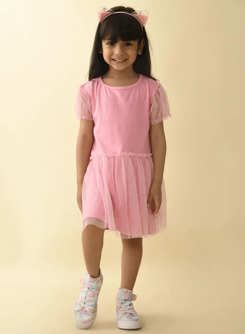 LILPICKS Tulle Overlay Dress